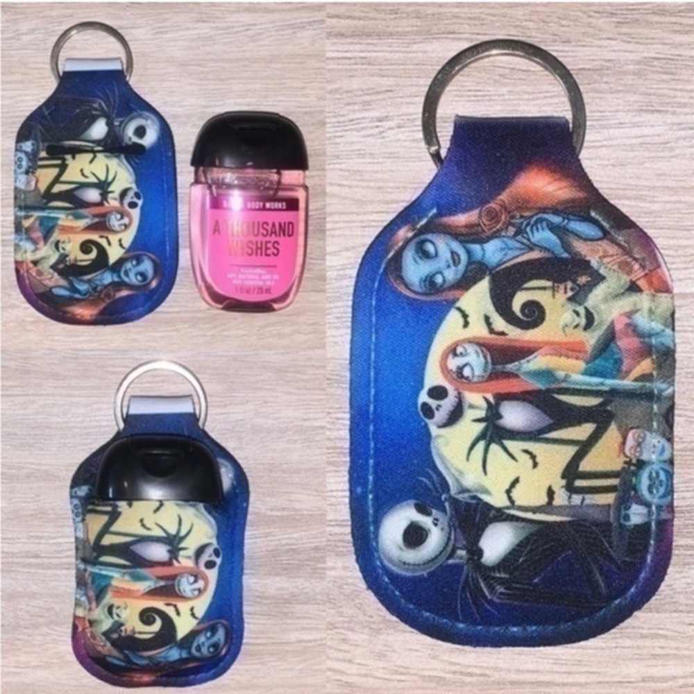 NBC Nightmare before Christmas Jack & Sally hand sanitizer holder new